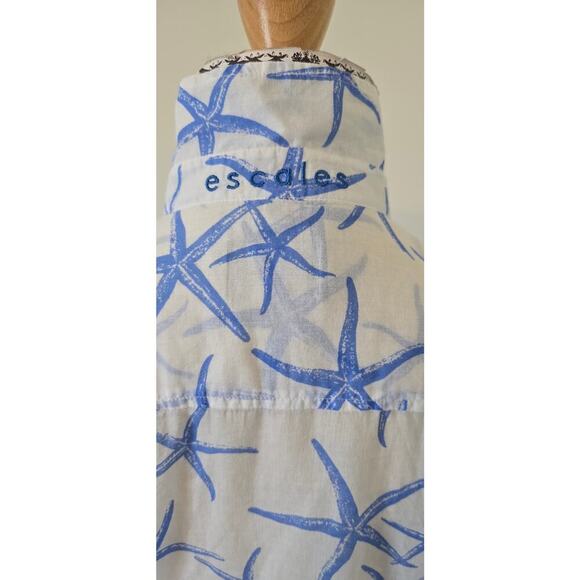 Escales Paris Women's Long Sleeve Starfish button down Shirt Sz M (0949) - Picture 6 of 10